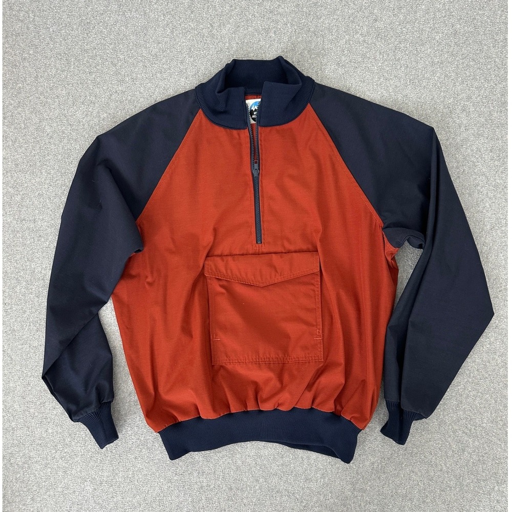 Vintage Anorak Quarter Zip Pullover XL Raglan Orange Colorblock White Mountain